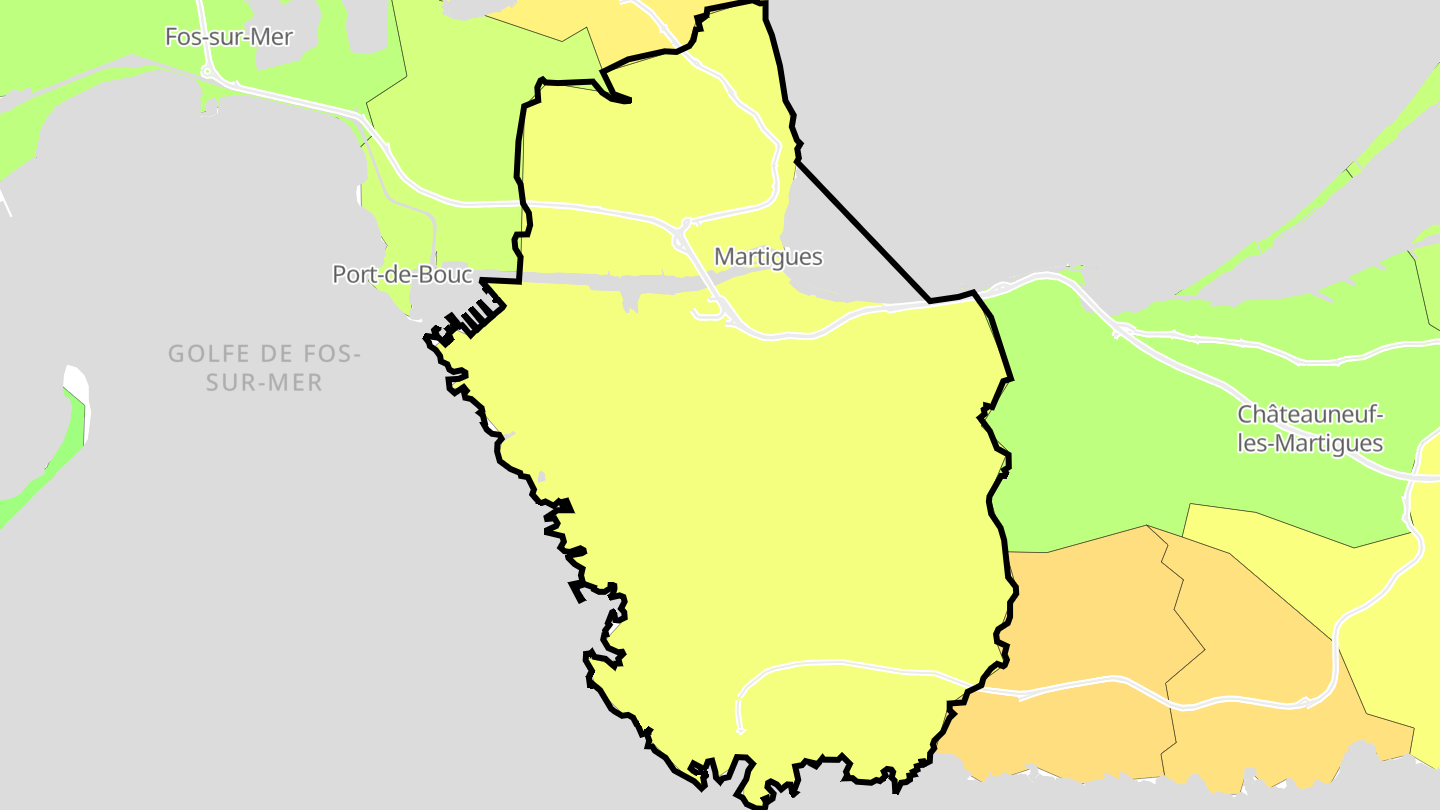Carte des prix de l'immobilier Martigues