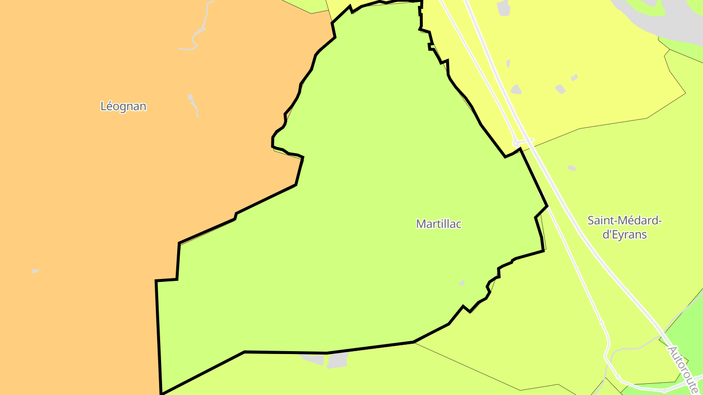 Carte des prix de l'immobilier Martillac