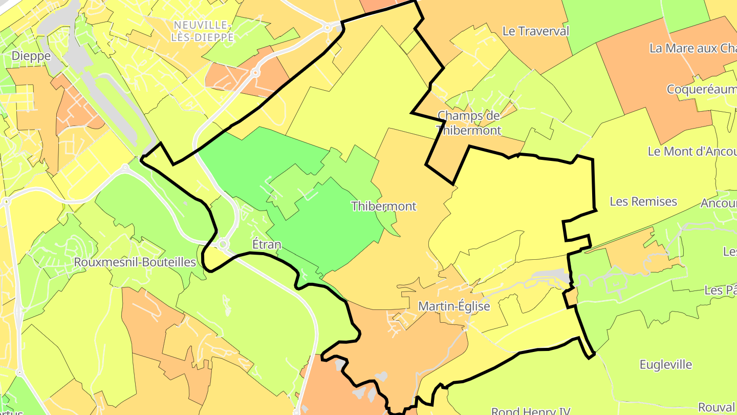 Carte des prix de l'immobilier Martin-Église