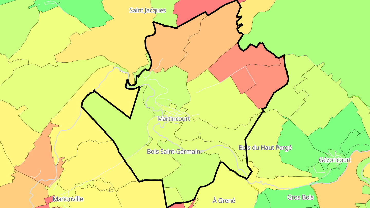 Carte des prix de l'immobilier Martincourt