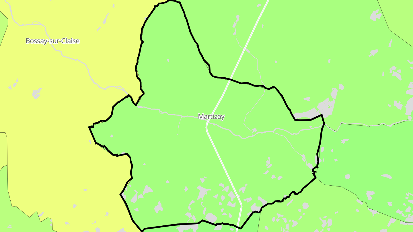 Carte des prix de l'immobilier Martizay