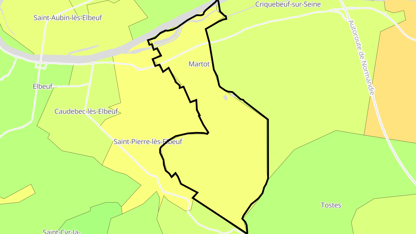 Carte des prix de l'immobilier Martot