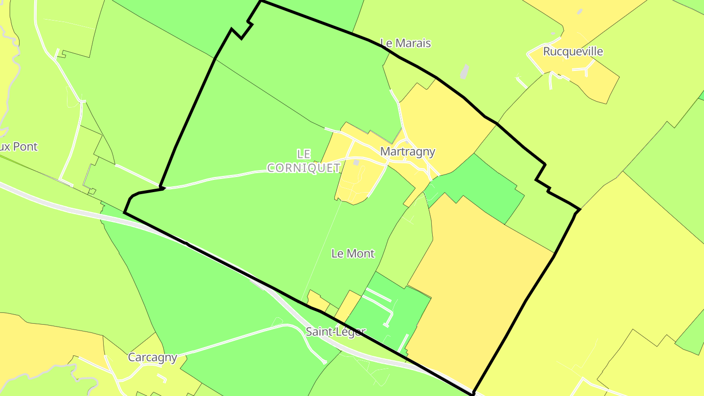 Carte des prix de l'immobilier Martragny