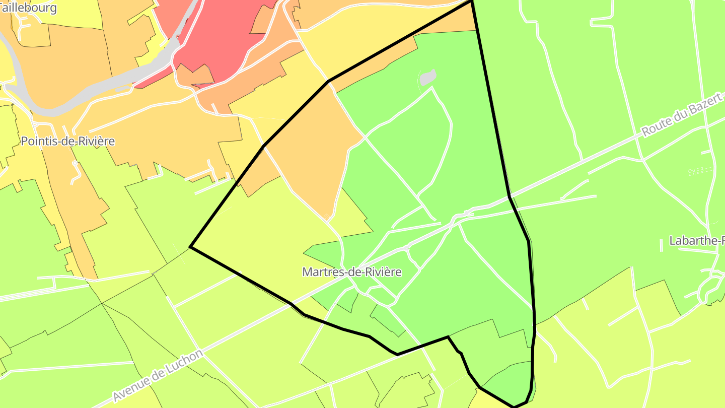 Carte des prix de l'immobilier Martres-de-Rivière