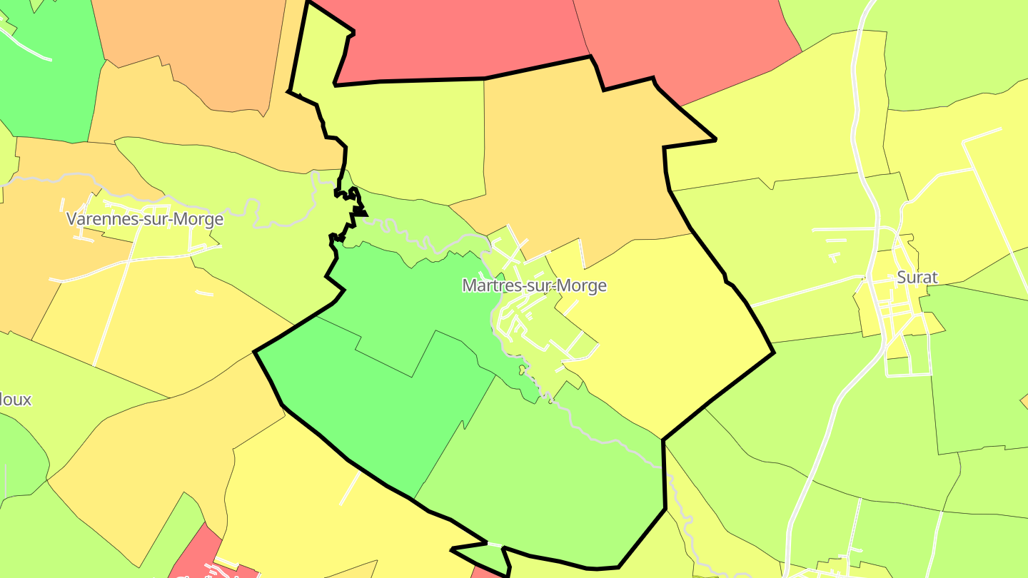 Carte des prix de l'immobilier Martres-sur-Morge