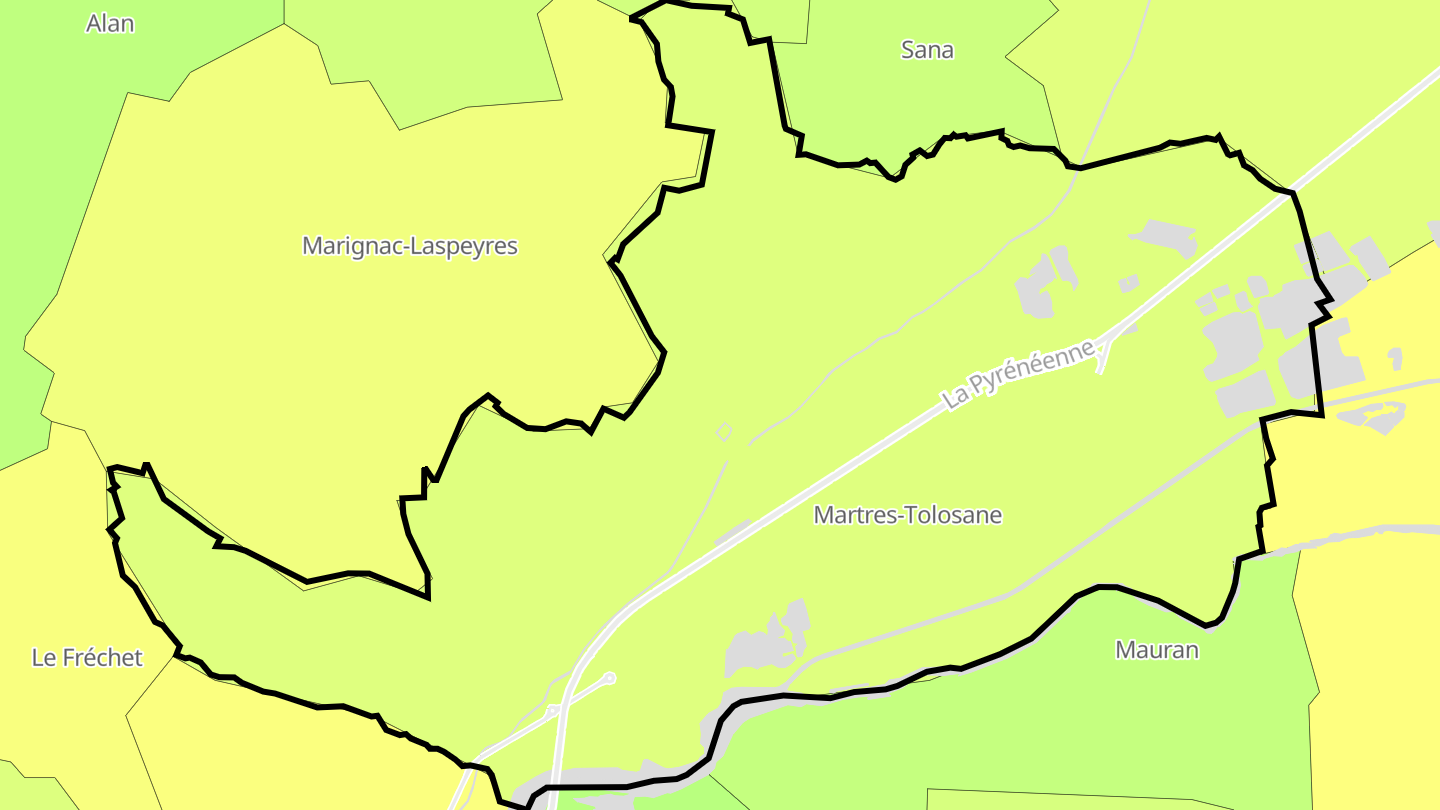 Carte des prix de l'immobilier Martres-Tolosane