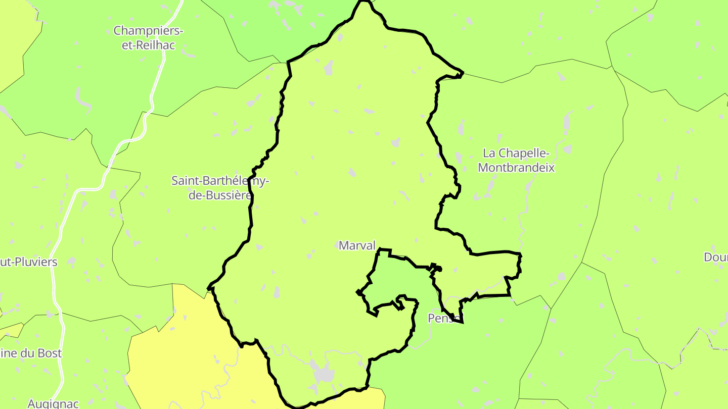 Carte des prix de l'immobilier Marval