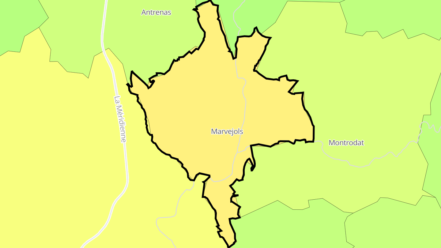 Carte des prix de l'immobilier Marvejols