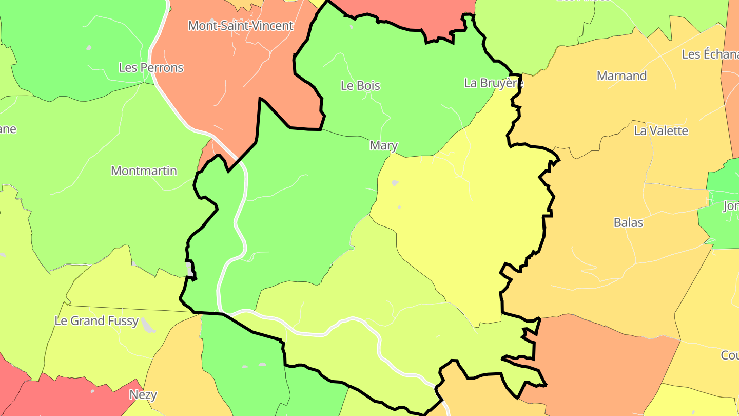 Carte des prix de l'immobilier Mary