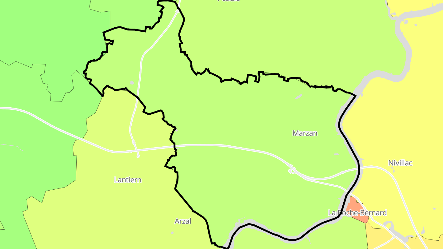 Carte des prix de l'immobilier Marzan