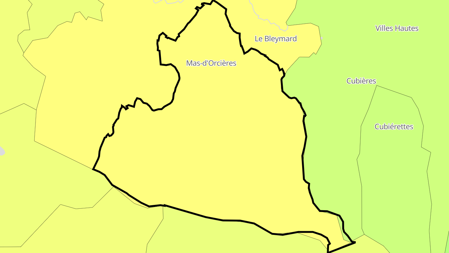 Carte des prix de l'immobilier Mas-d'Orcières