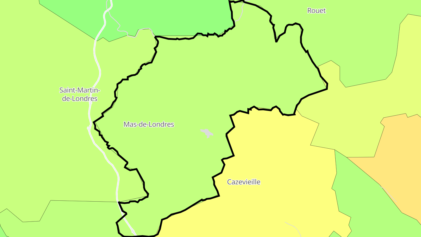 Carte des prix de l'immobilier Mas-de-Londres
