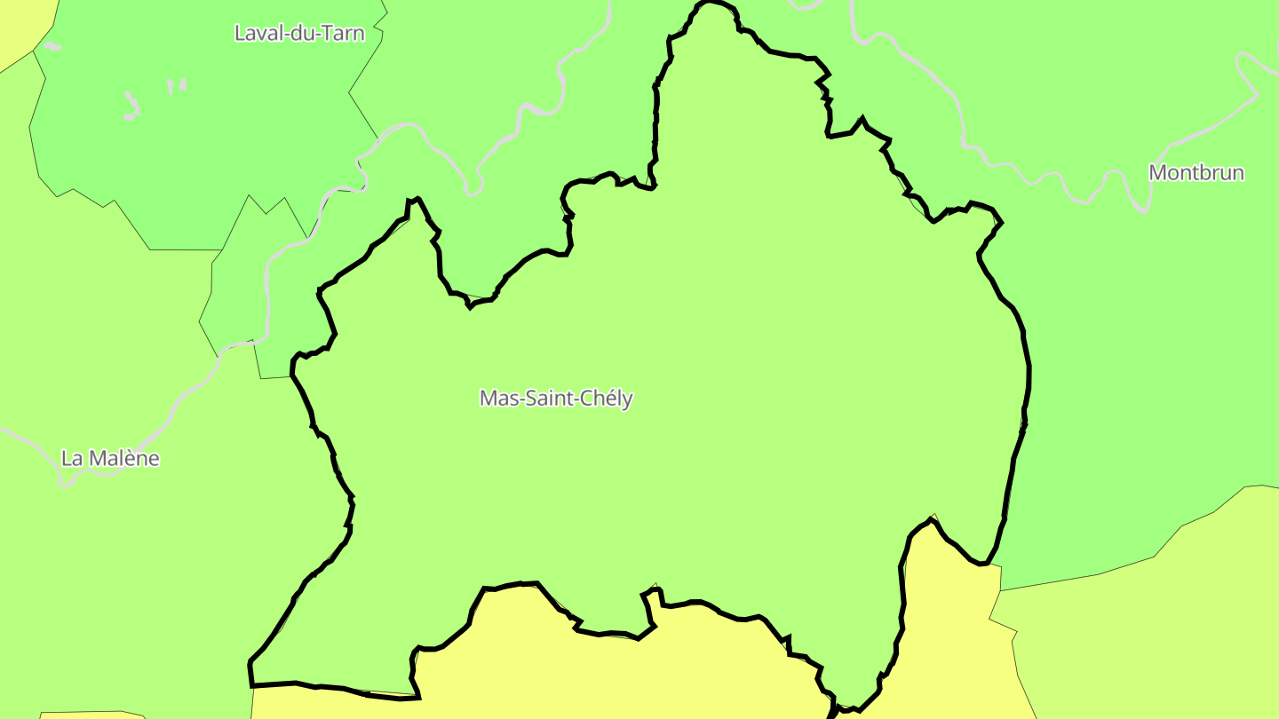 Carte des prix de l'immobilier Mas-Saint-Chély