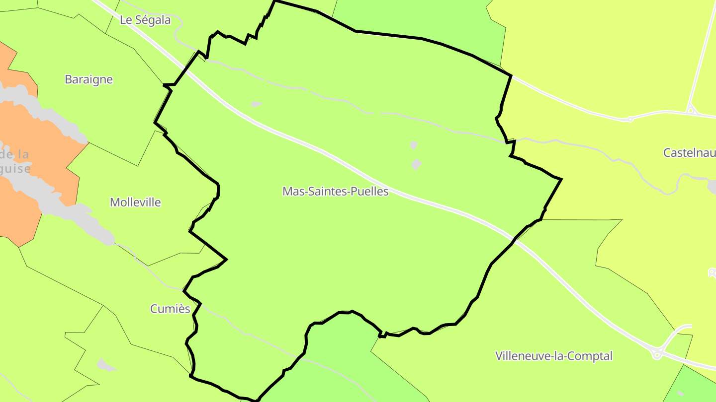 Carte des prix de l'immobilier Mas-Saintes-Puelles