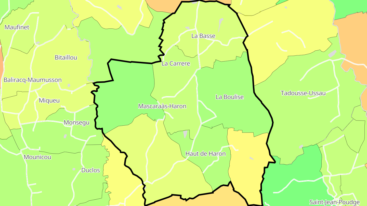 Carte des prix de l'immobilier Mascaraàs-Haron