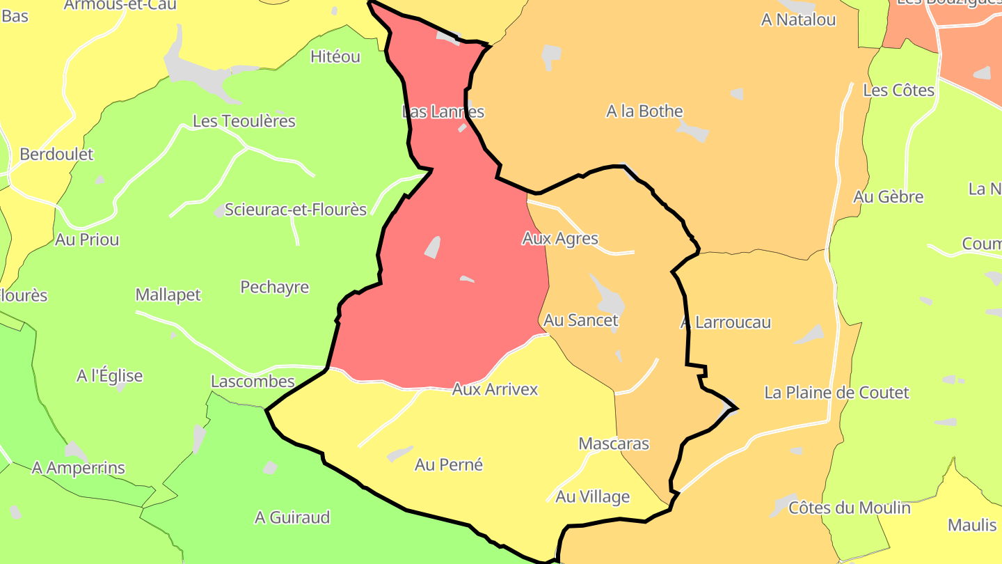 Carte des prix de l'immobilier Mascaras