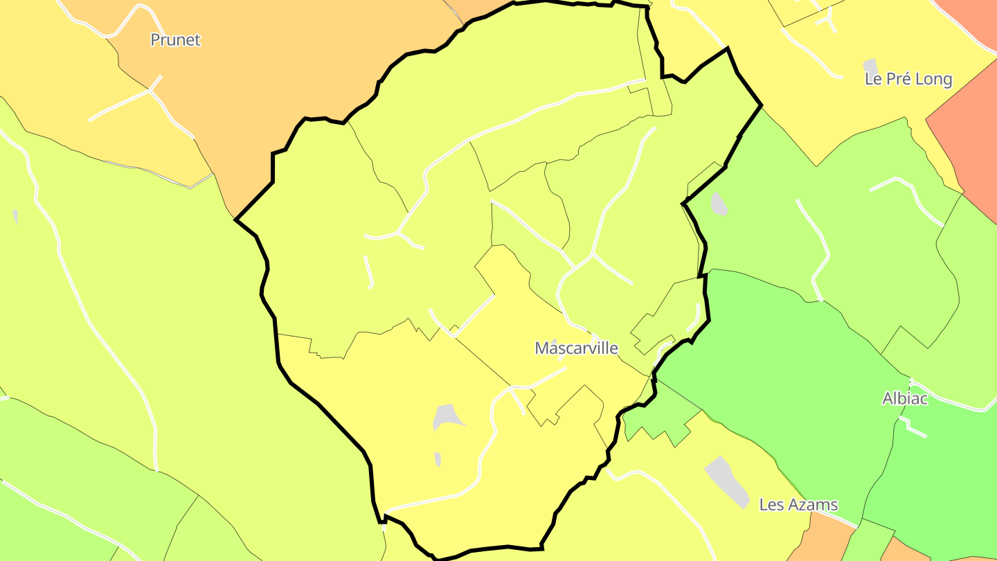 Carte des prix de l'immobilier Mascarville