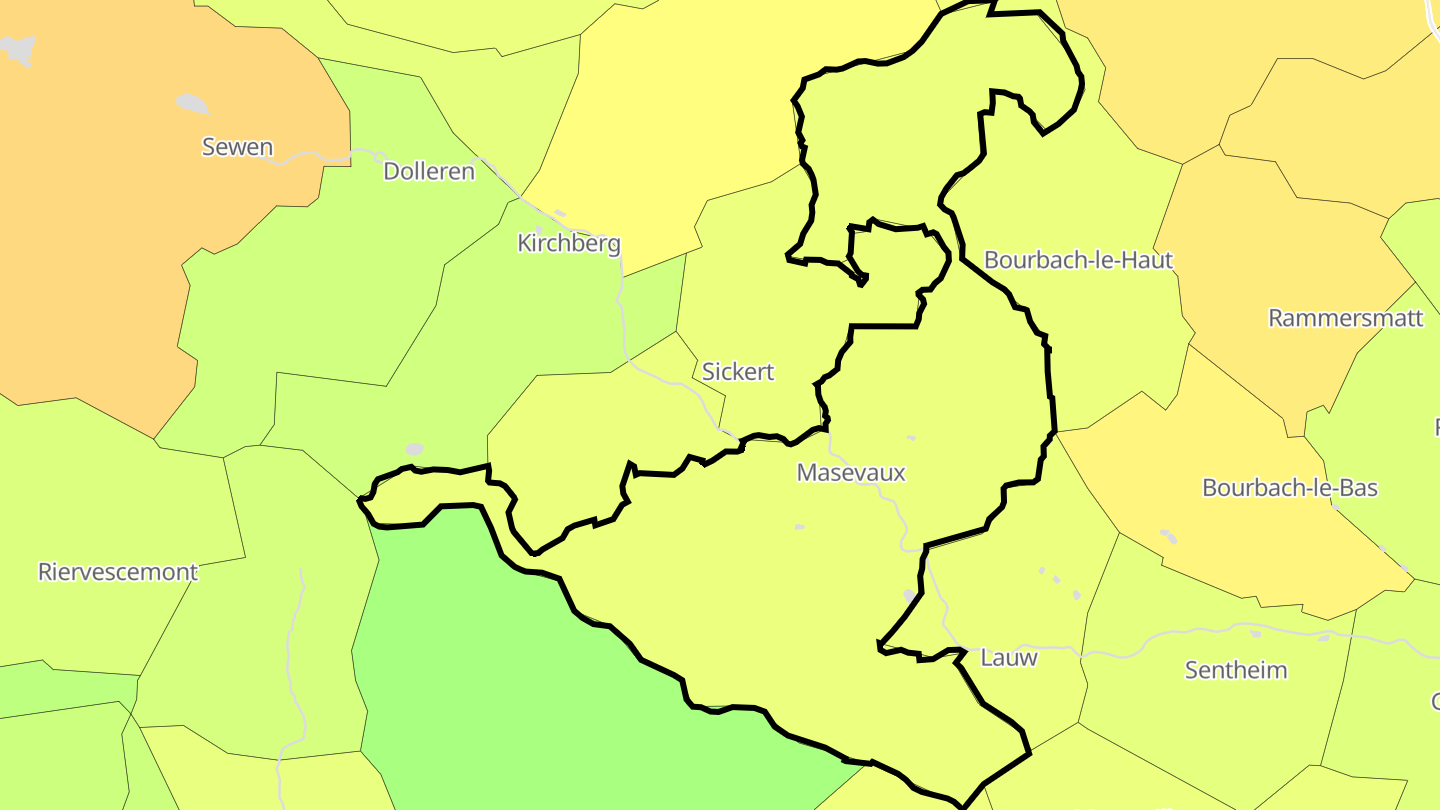 Carte des prix de l'immobilier Masevaux