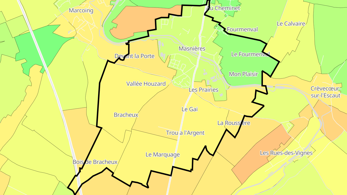 Carte des prix de l'immobilier Masnières