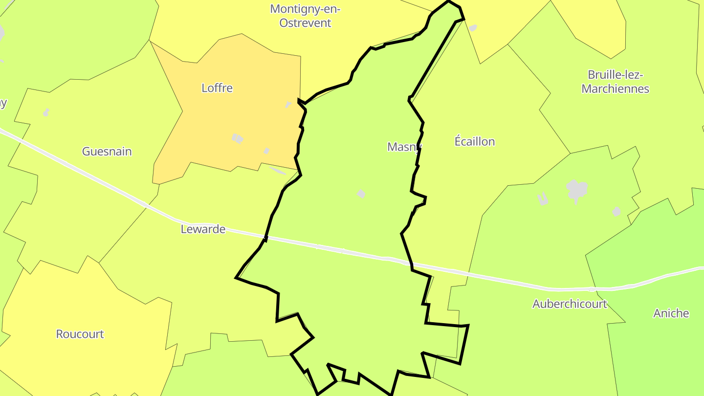 Carte des prix de l'immobilier Masny