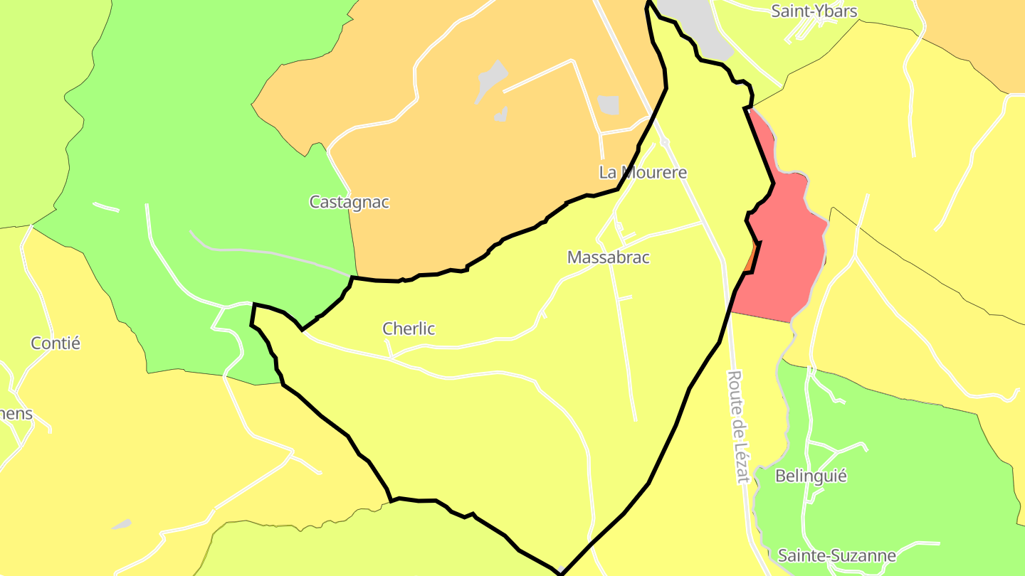 Carte des prix de l'immobilier Massabrac