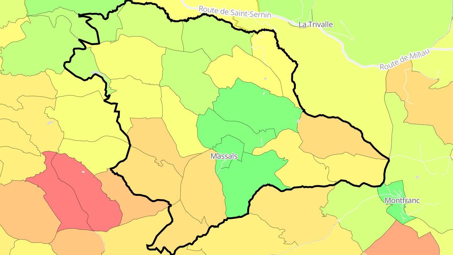 Carte des prix de l'immobilier Massals