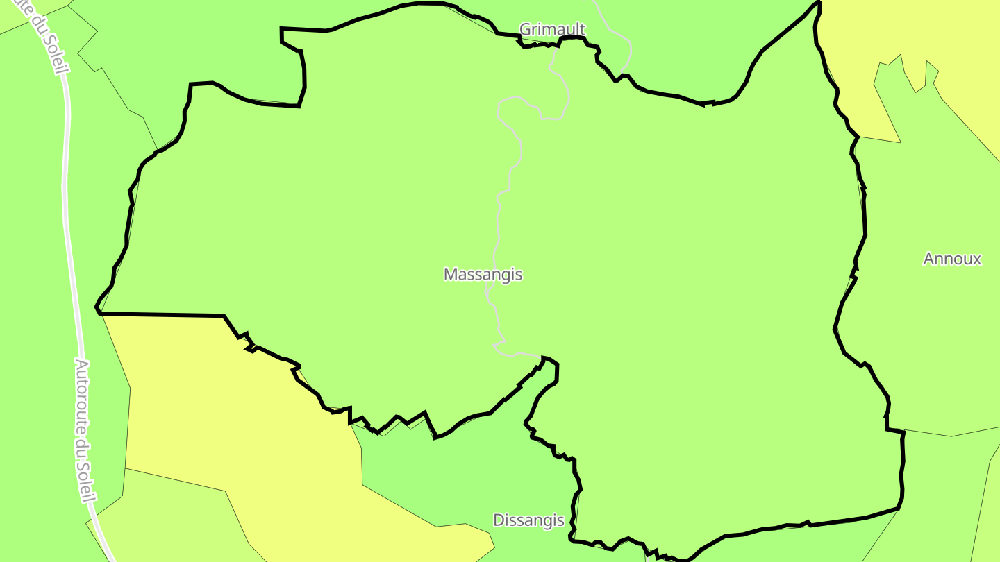 Carte des prix de l'immobilier Massangis