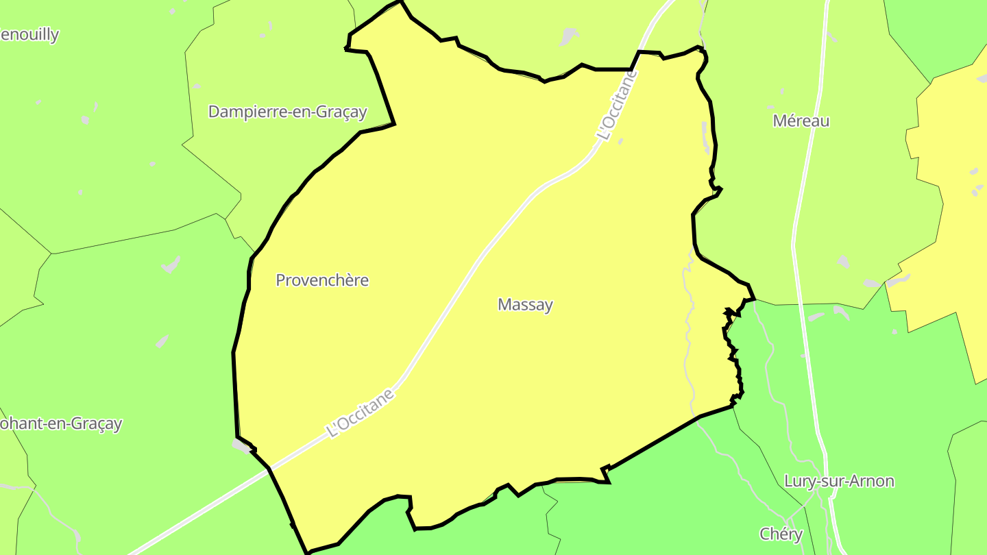 Carte des prix de l'immobilier Massay