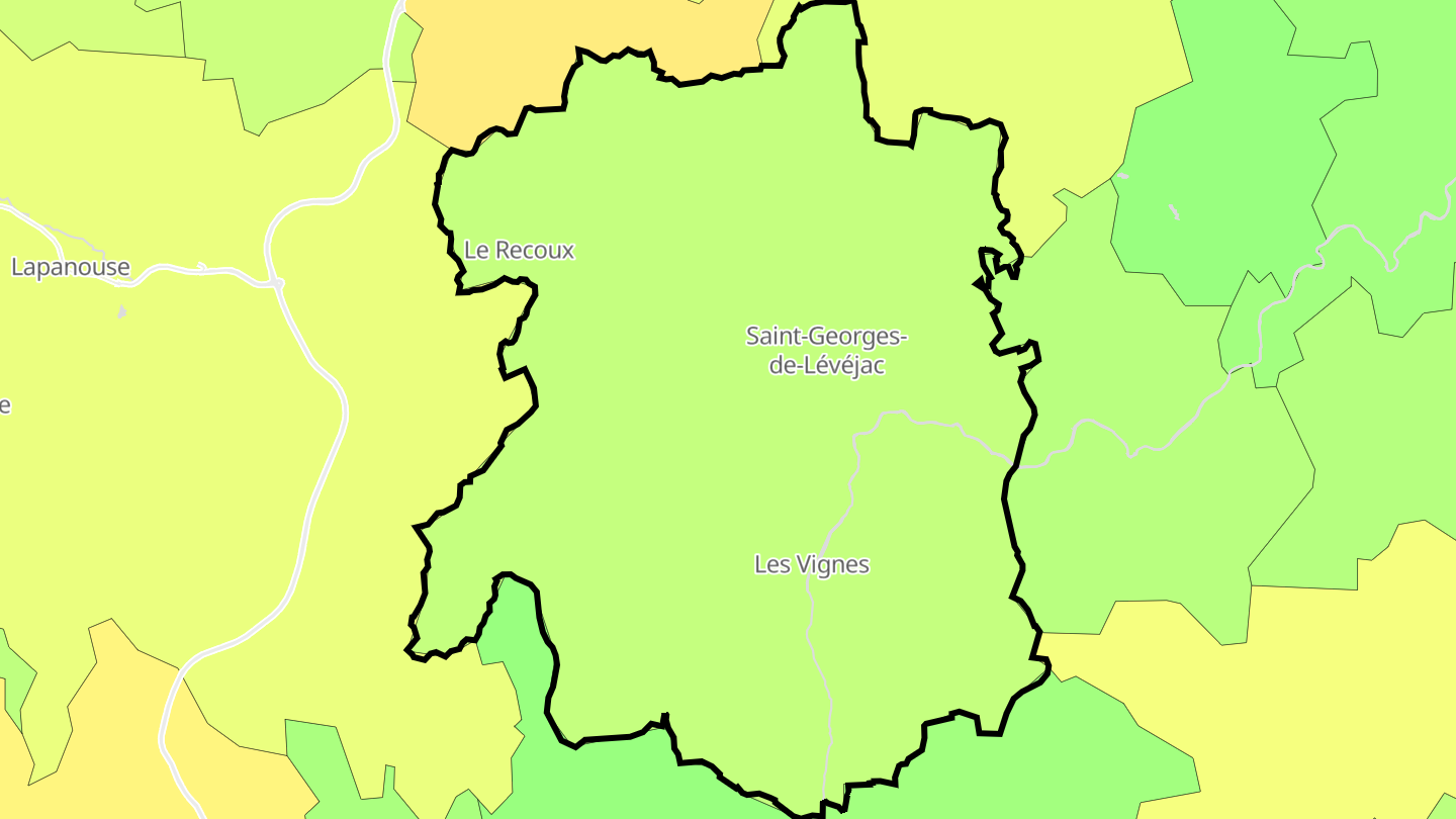 Carte des prix de l'immobilier Massegros Causses Gorges