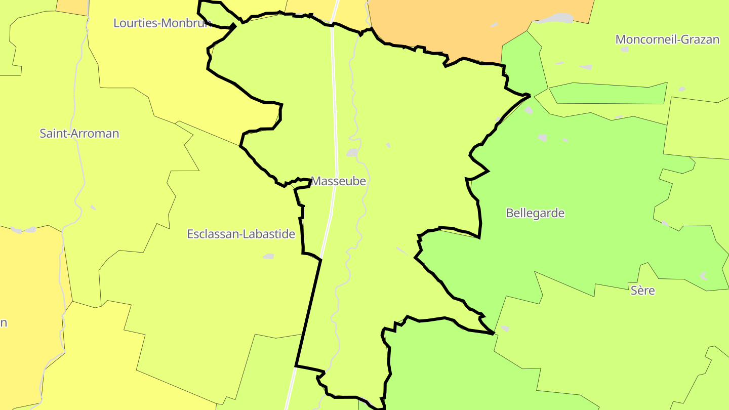 Carte des prix de l'immobilier Masseube