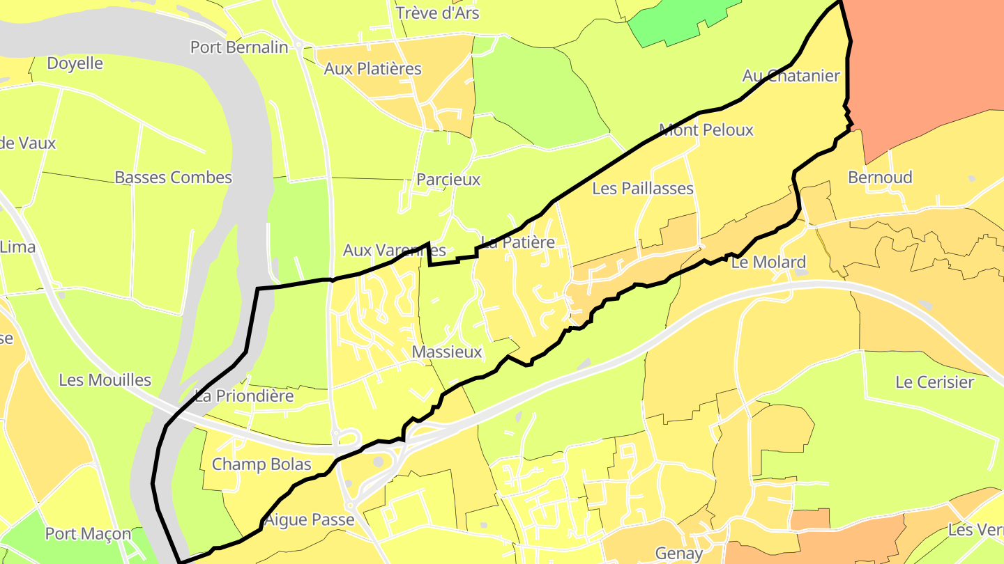Carte des prix de l'immobilier Massieux