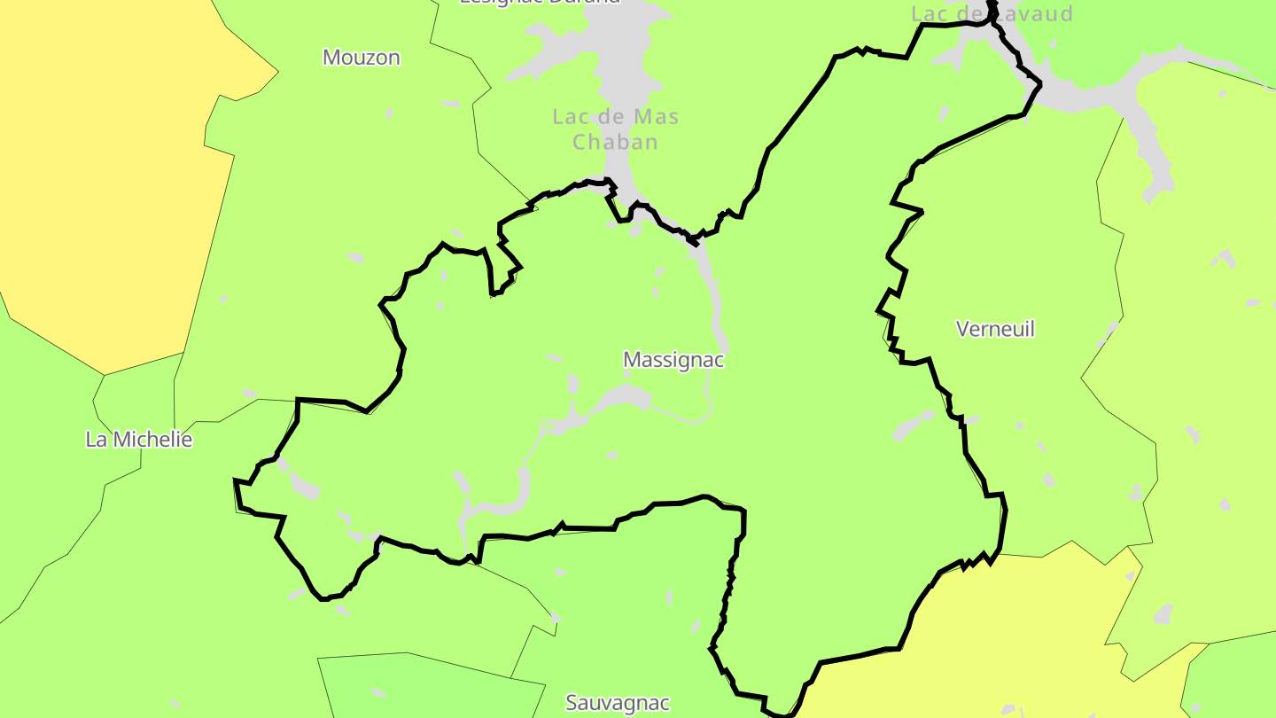 Carte des prix de l'immobilier Massignac