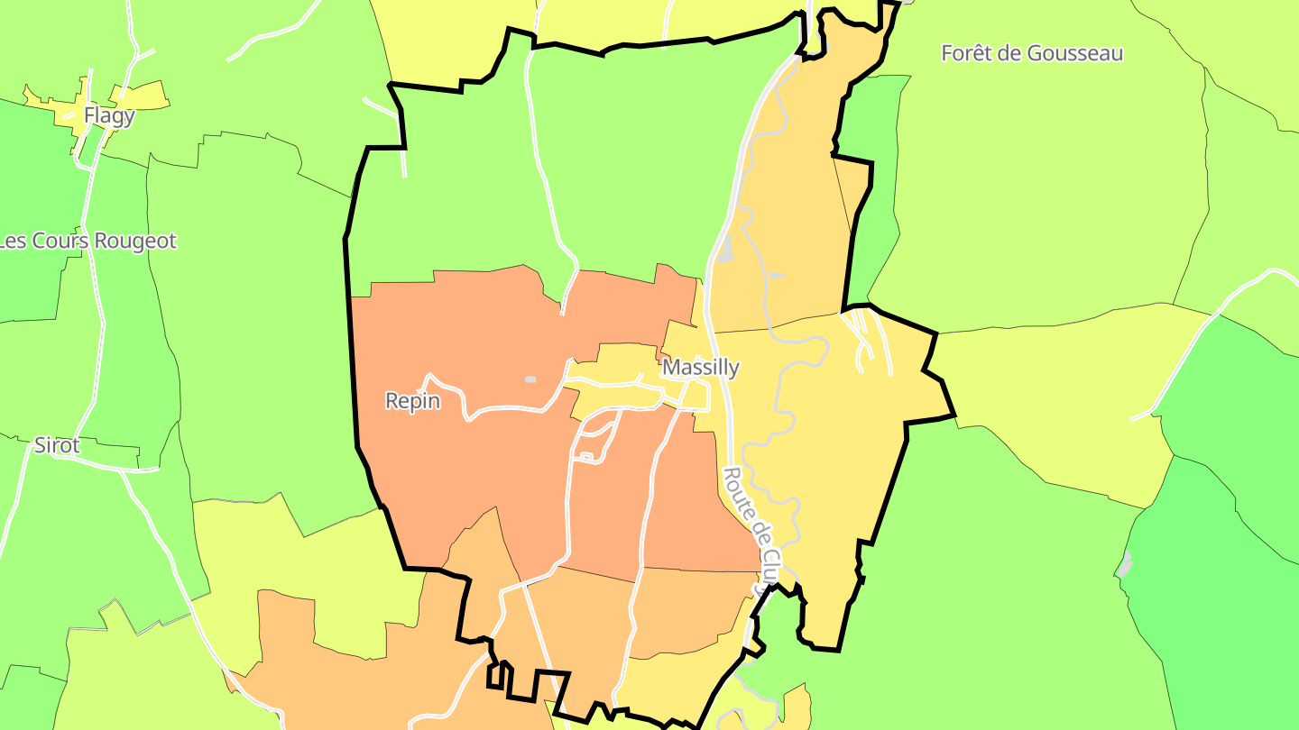 Carte des prix de l'immobilier Massilly
