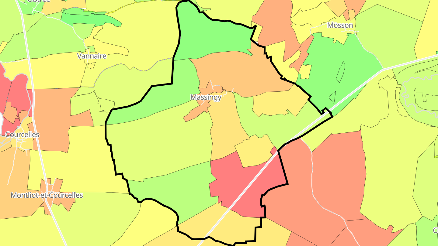 Carte des prix de l'immobilier Massingy