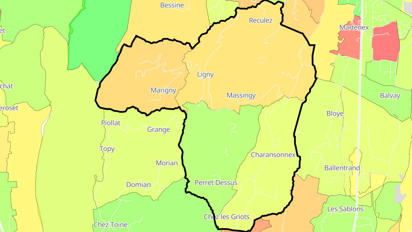 Carte des prix de l'immobilier Massingy