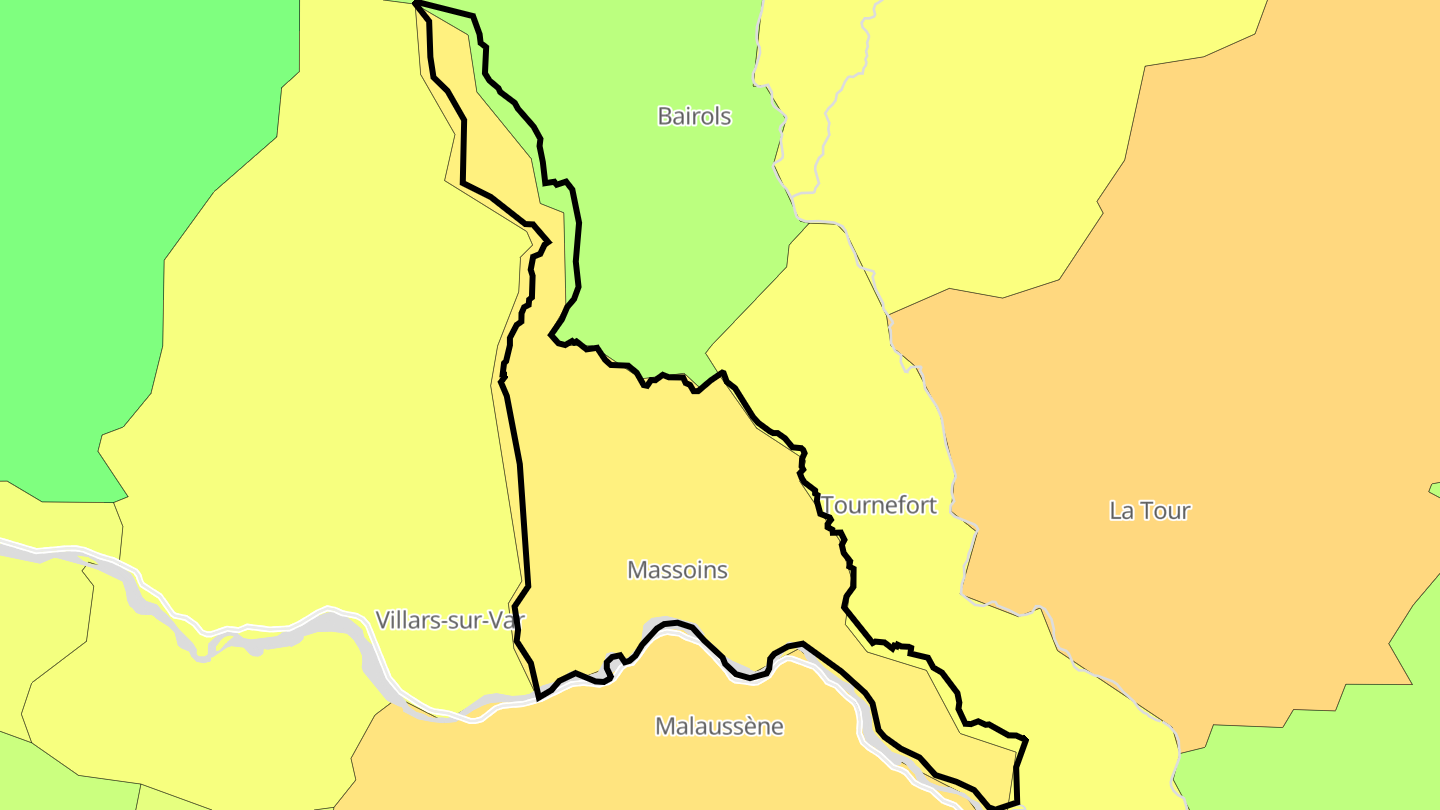Carte des prix de l'immobilier Massoins
