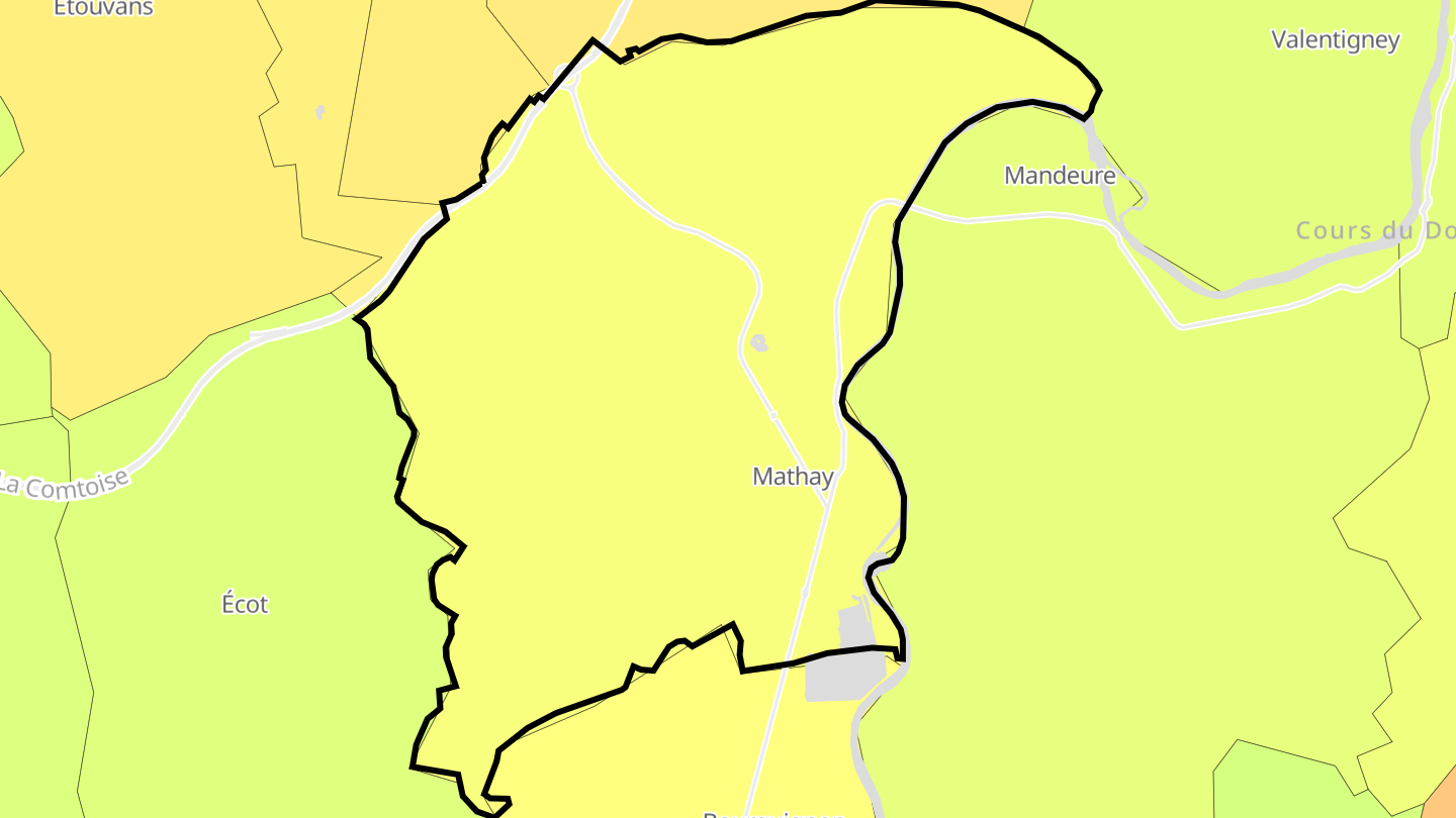 Carte des prix de l'immobilier Mathay
