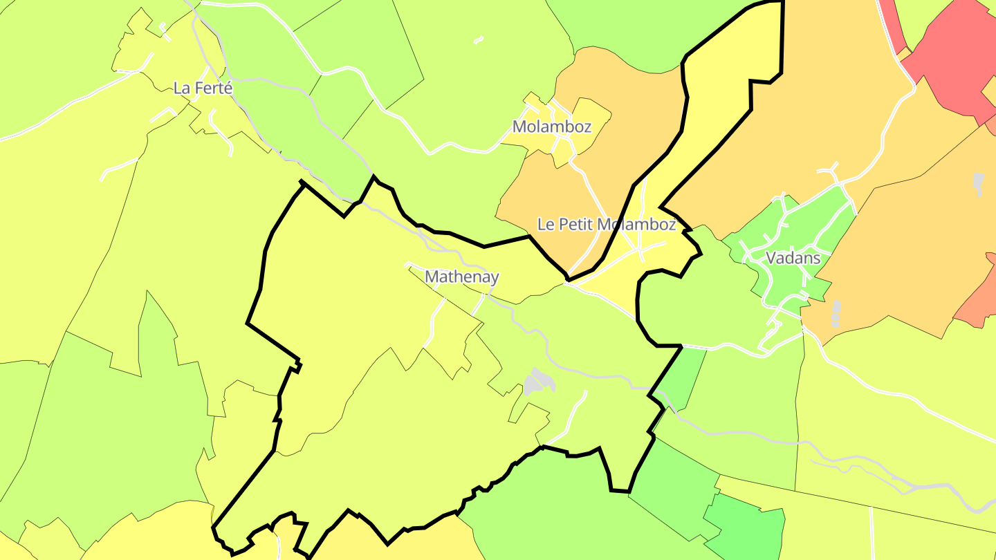 Carte des prix de l'immobilier Mathenay