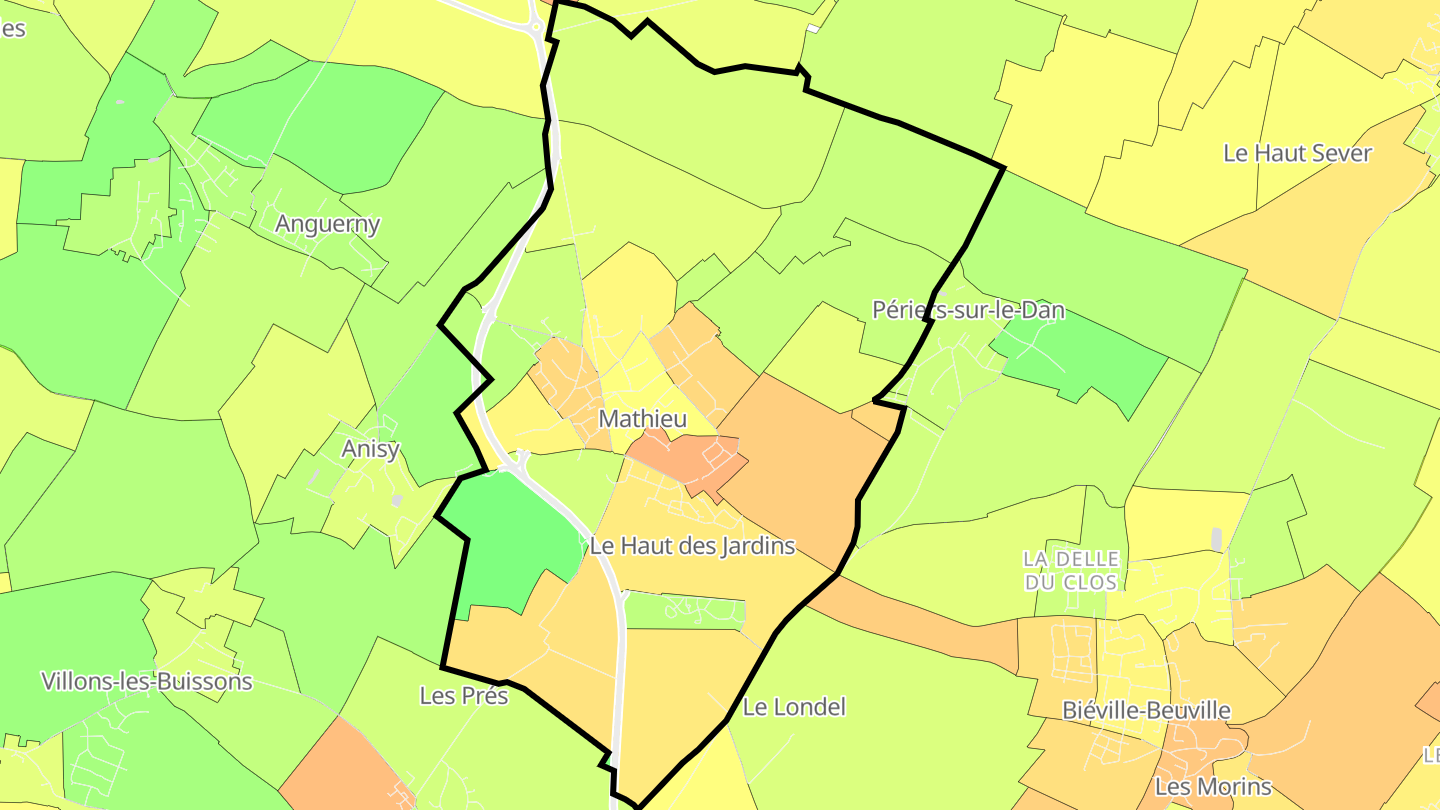 Carte des prix de l'immobilier Mathieu