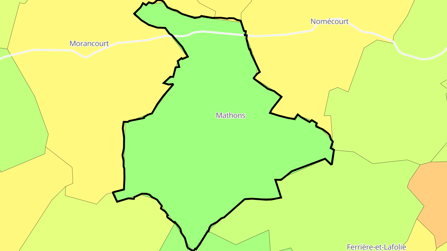 Carte des prix de l'immobilier Mathons