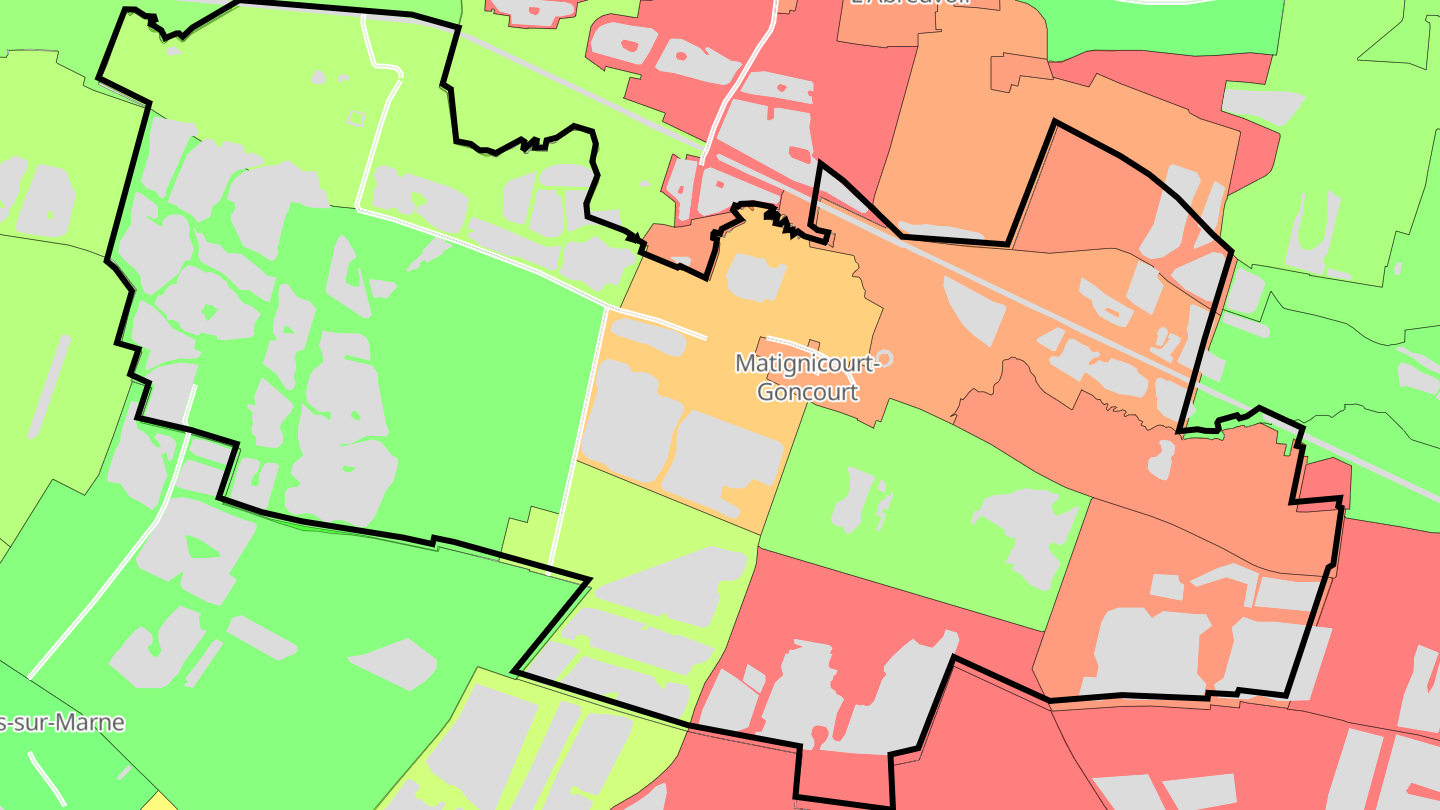 Carte des prix de l'immobilier Matignicourt-Goncourt