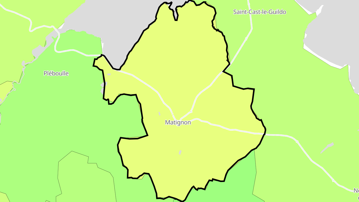 Carte des prix de l'immobilier Matignon