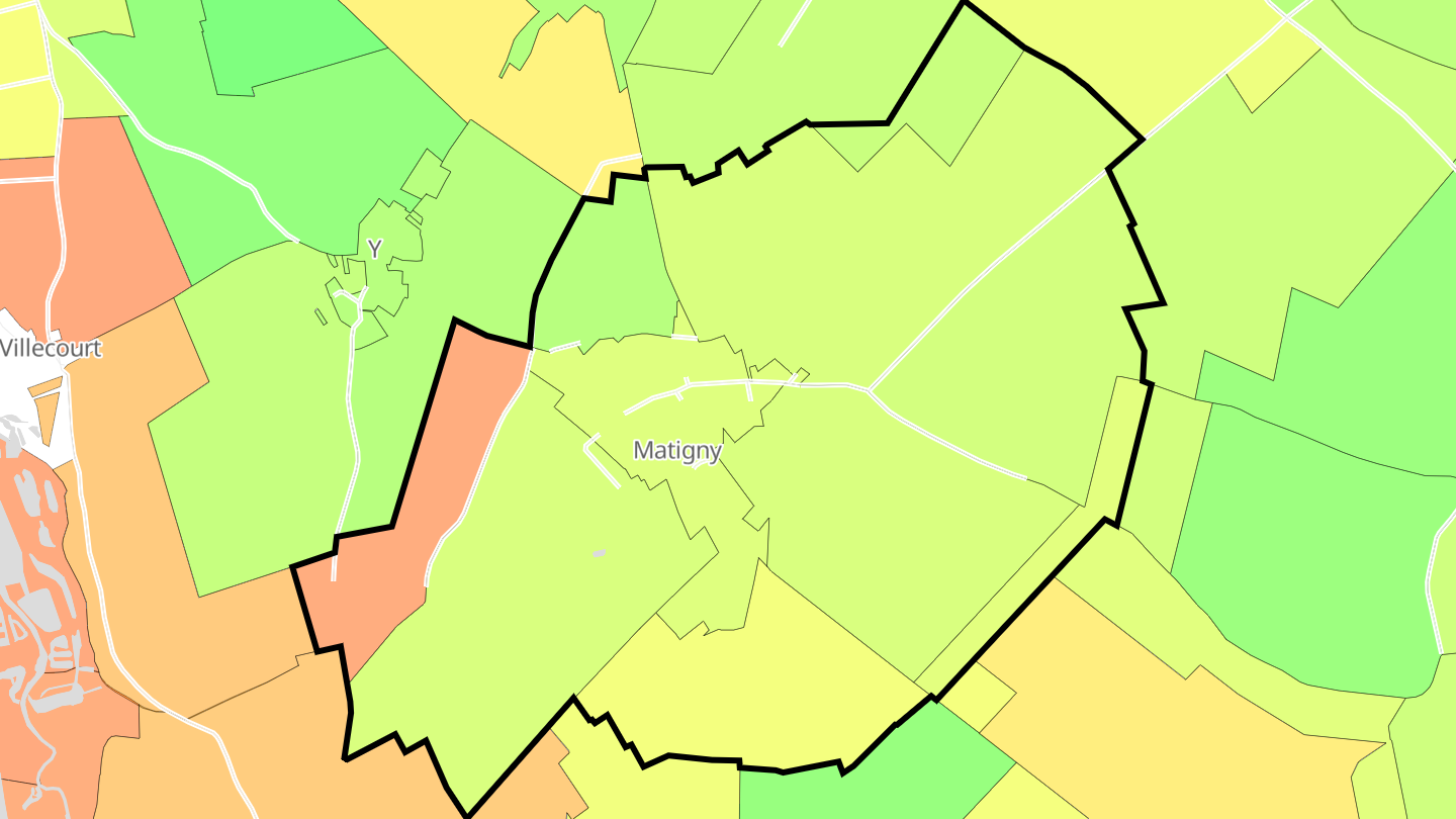Carte des prix de l'immobilier Matigny