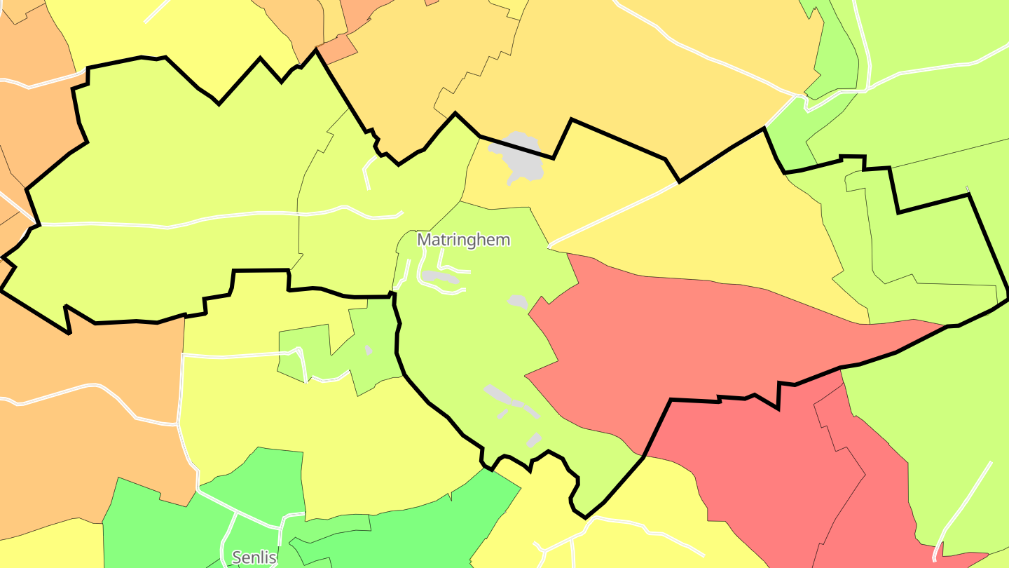 Carte des prix de l'immobilier Matringhem
