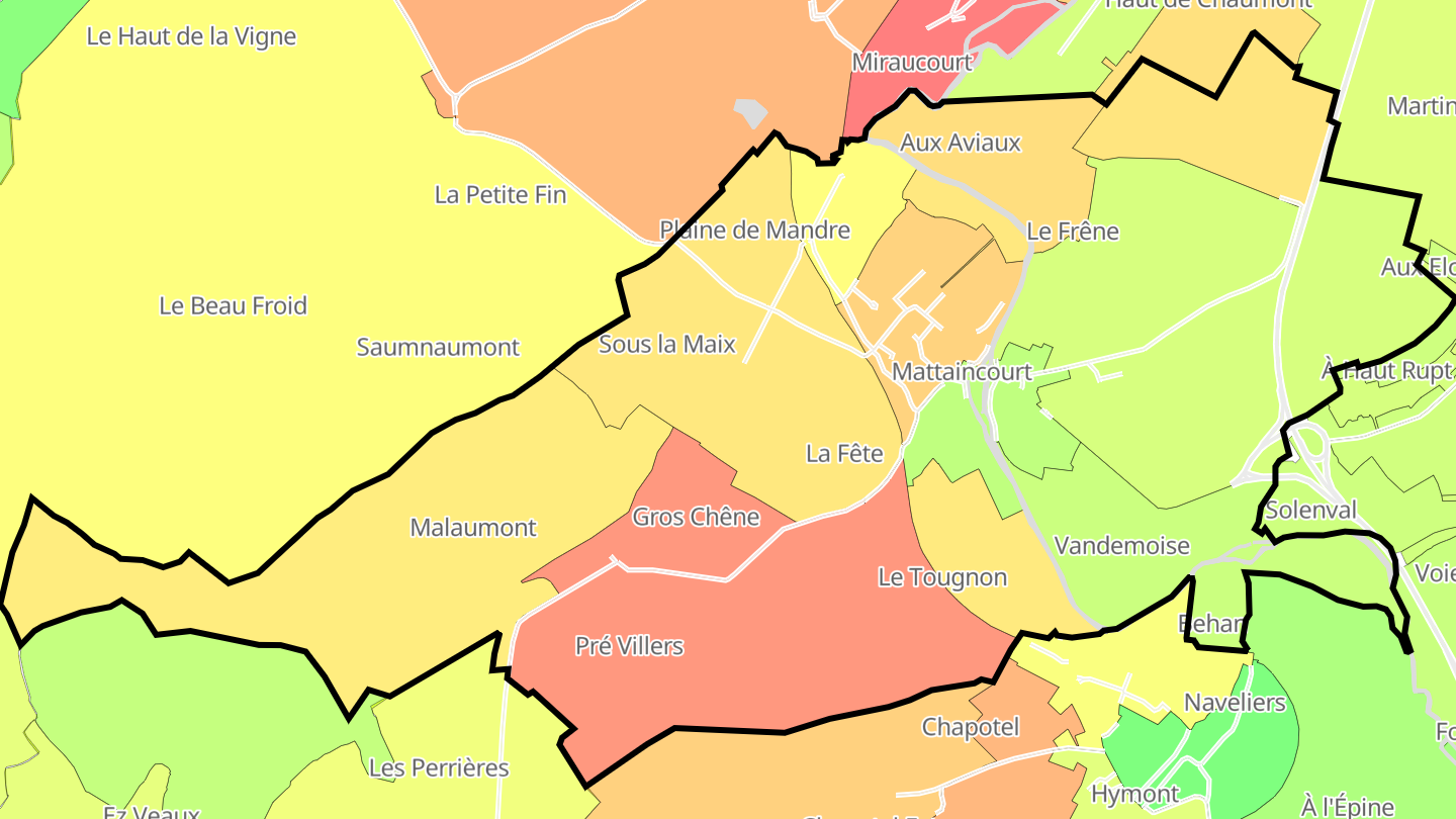 Carte des prix de l'immobilier Mattaincourt
