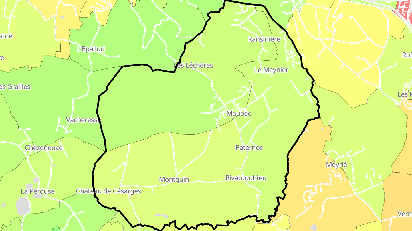 Carte des prix de l'immobilier Maubec