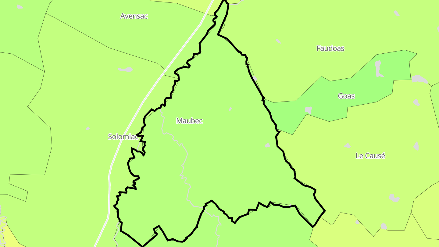 Carte des prix de l'immobilier Maubec
