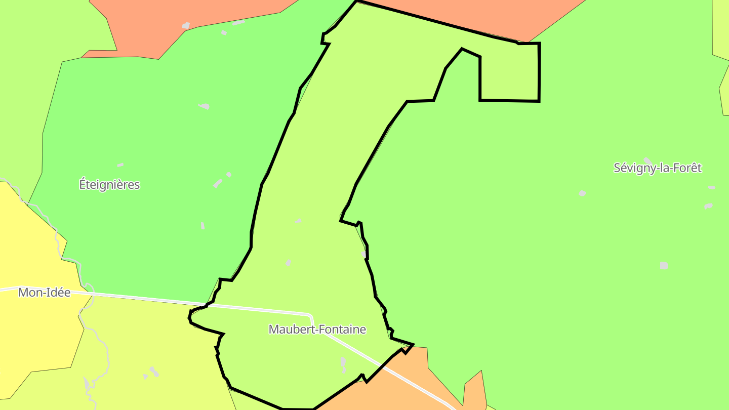 Carte des prix de l'immobilier Maubert-Fontaine