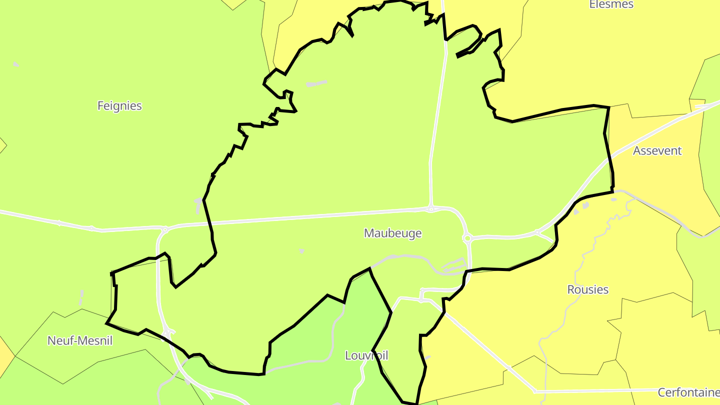 Carte des prix de l'immobilier Maubeuge