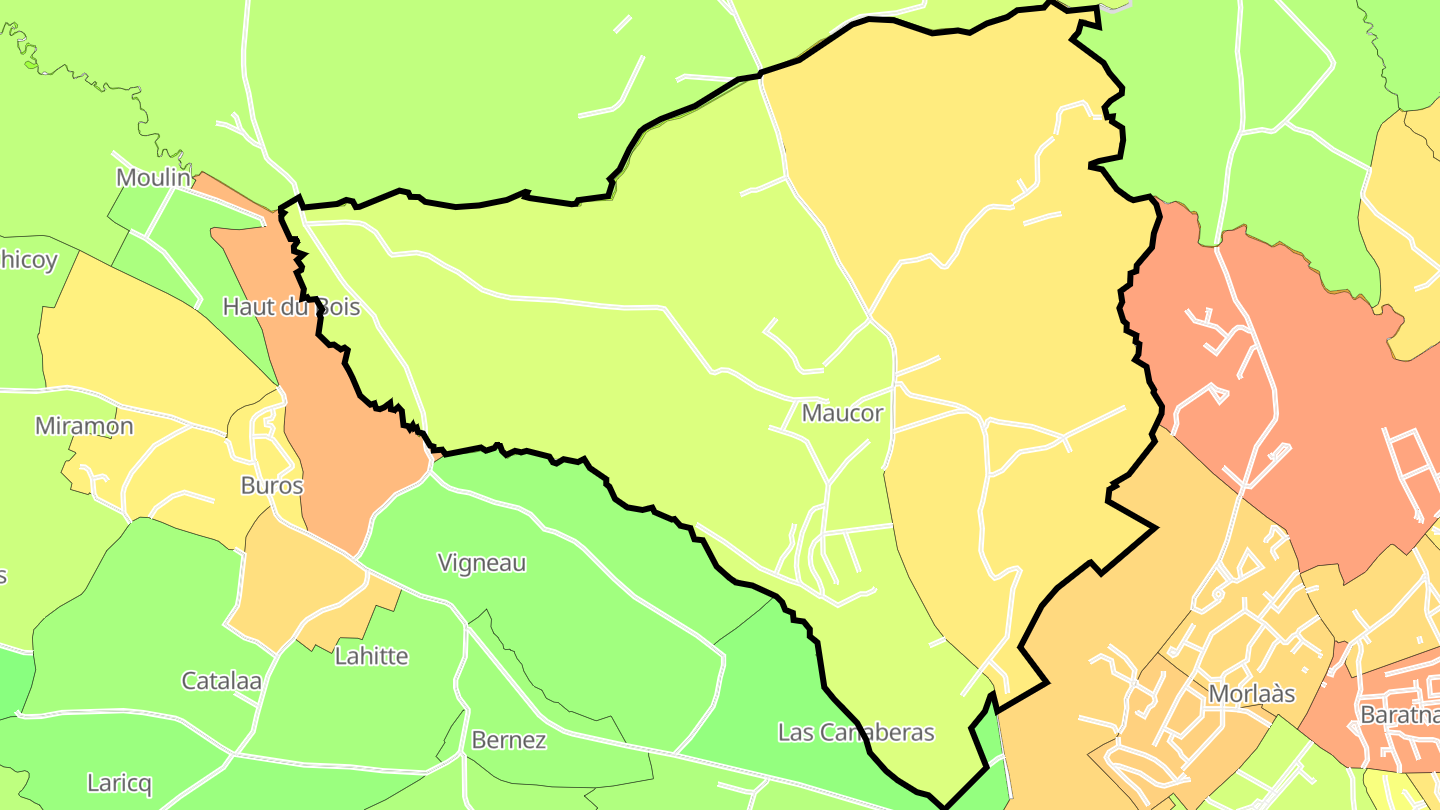 Carte des prix de l'immobilier Maucor